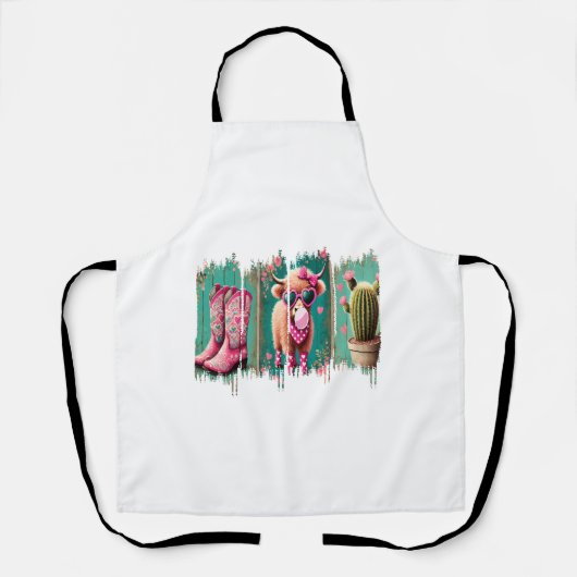 Roze Cowgirl Valentijn, Hart Schort (Voorkant)