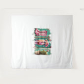 Roze Cowgirl Valentijn, Hart Wandkleed (Voorkant (horizontaal))