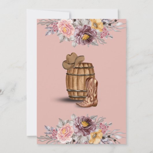 Roze Cowgirl Verjaardag 2e Rodeo meisje Party Kaart (Achterkant)