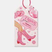 Roze Cowgirl Verjaardagsfeest Let's Go Girls Favor Cadeaulabel (Voorkant)