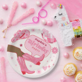 Roze Cowgirl Verjaardagsfeest Let's Go Girls Party Papieren Bordje (Feest)