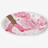 Roze Cowgirl Verjaardagsfeest Let's Go Girls Party Papieren Bordje (Gekanteld)