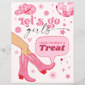 Roze Cowgirl Verjaardagsfeest Let's Go Girls Trakt (Voorkant)