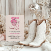 Roze Cowgirl verjaardagsfeestje laat meisjes binne Kaart