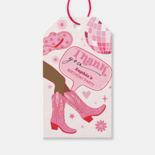 Roze Cowgirl Verjaardagsfeestje Laten we Meisjes F Cadeaulabel