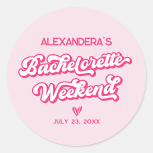 Roze Cowgirl vrijgezellenfeest cadeautje Ronde Sticker