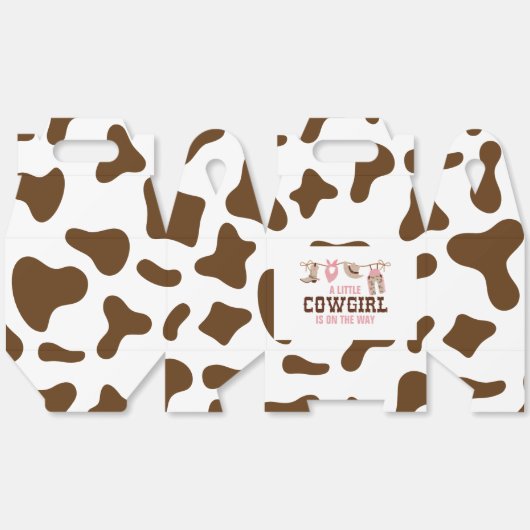 Roze Cowgirl Western Baby shower Bedankdoosjes (Ongevouwen)