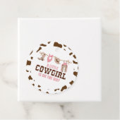 Roze Cowgirl Western Baby shower Bedankjes Labels (In situ)
