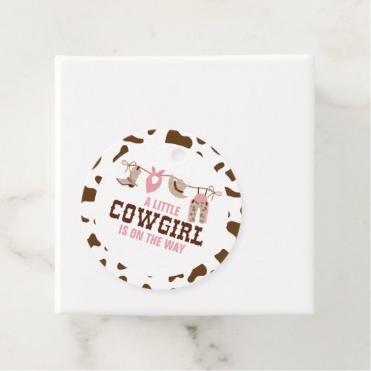 Roze Cowgirl Western Baby shower Bedankjes Labels (In situ)