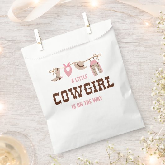Roze Cowgirl Western Baby shower Bedankzakje (Geknipt)