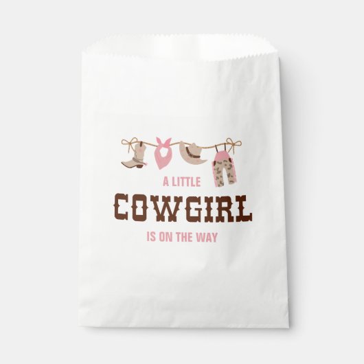 Roze Cowgirl Western Baby shower Bedankzakje (Voorkant)