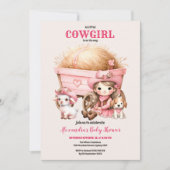 Roze Cowgirl Western Baby shower Kaart (Voorkant)