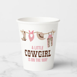 Roze Cowgirl Western Baby shower Papieren Bekers