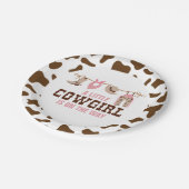 Roze Cowgirl Western Baby shower Papieren Bordje (Gekanteld)