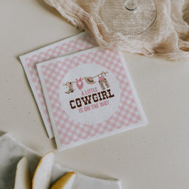 Roze Cowgirl Western Baby shower Servet