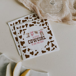 Roze Cowgirl Western Baby shower Servet
