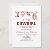 Roze Cowgirl Western Baby shower Uitnodiging (Voorkant)