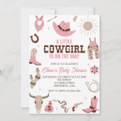 Roze Cowgirl Western Baby shower Uitnodiging (Voorkant)