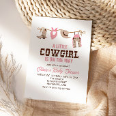 Roze Cowgirl Western Baby shower Uitnodiging