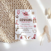 Roze Cowgirl Western Baby shower Uitnodiging