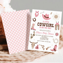Roze Cowgirl Western Baby shower Uitnodiging