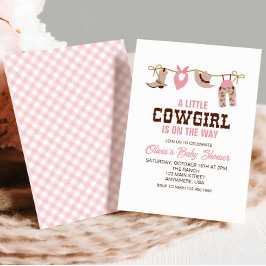 Roze Cowgirl Western Baby shower Uitnodiging
