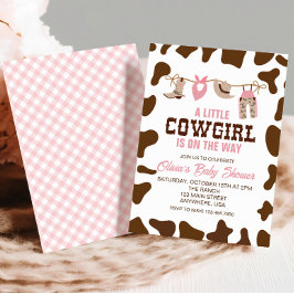 Roze Cowgirl Western Baby shower Uitnodiging