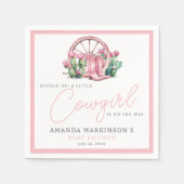 Roze Cowgirl Western Cactus Baby shower Servet (Voorkant)