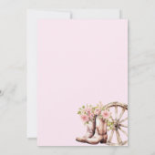 Roze Cowgirl Western Eerste Rodeo Bows Verjaardag Kaart (Achterkant)