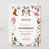 Roze Cowgirl Western Rodeo Verjaardag Kaart (Voorkant)