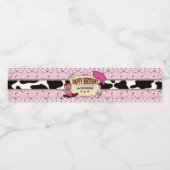 Roze Cowgirl, Western verjaardagsfeestje Waterfles Etiket (Enkel label)