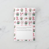 Roze Cowgirl Westerne Cactus Baby shower vouwen Bedankkaart (Binnen)