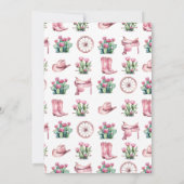 Roze Cowgirl Westerne Cactus Verjaardagsfeest Kaart (Achterkant)