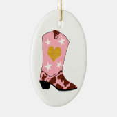 Roze Cowgirl Westerne kerst Keramisch Ornament (Rechts)