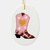 Roze Cowgirl Westerne kerst Keramisch Ornament (Achterkant)