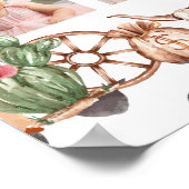 Roze Cowgirl Westerse Eerste Jaar Foto Mijlpaal Poster (Hoek)