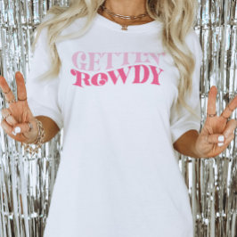 Roze Cowgirl Wordt Wild Bachelorette Feestje T-shirt