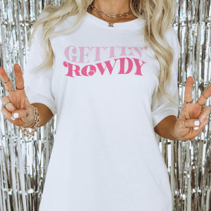 Roze Cowgirl Wordt Wild Bachelorette Feestje T-shirt