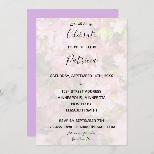 Roze Crabapples Blossom Bridal Shower Uitnodiging (Voorkant / Achterkant)