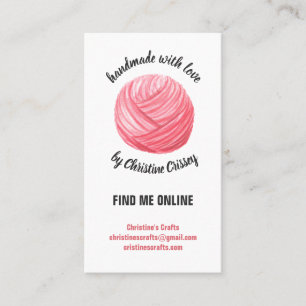 Roze Craft Crochet   Knitting Yarn Handmade Visitekaartje