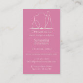 Roze Craft Pottery Clay Ceramic Care Instructions Visitekaartje (Achterkant)