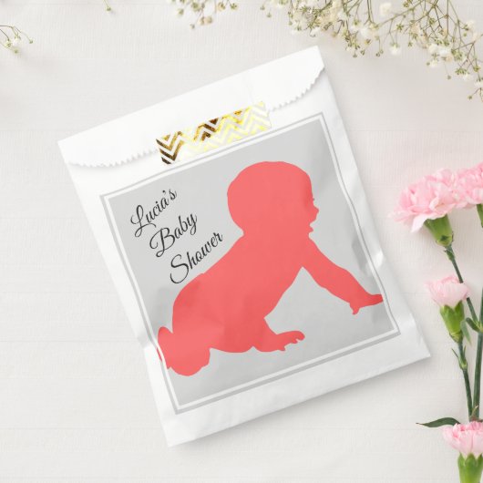 Roze Crawling baby - Baby shower - Bedankzakje (Gezegeld)