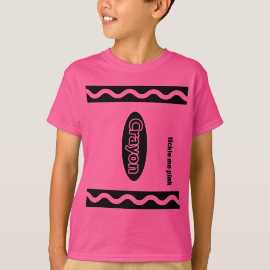 Roze Crayon Box Halloween Party Group Costuum T-shirt (Voorkant)