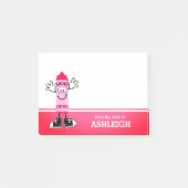 Roze Crayon op maat Post-it® Notes (Voorkant)