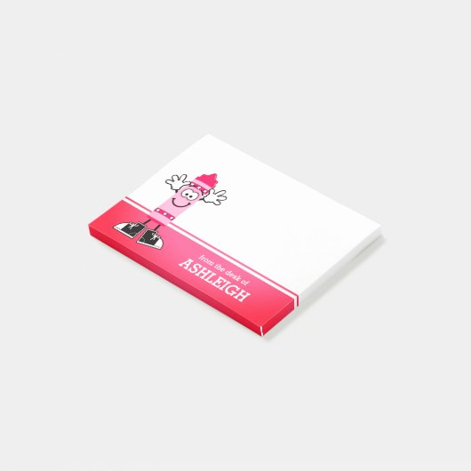 Roze Crayon op maat Post-it® Notes (Schuin)