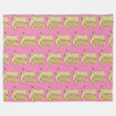 Roze Cream Cowgirl Cowboy laarzen Fleece Deken (Voorkant (Horizontaal))