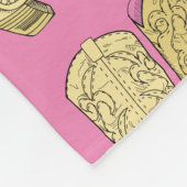 Roze Cream Cowgirl Cowboy laarzen Fleece Deken (Hoek)