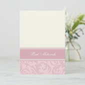 Roze Cream Damask Bat Mitzvah uitnodigingen (Staand voorkant)
