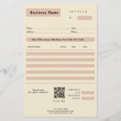 Roze Cream Factuur Verkoopbon Kleine Bedrijven (Voorkant)