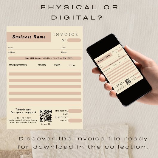 Roze Cream Factuur Verkoopbon Kleine Bedrijven